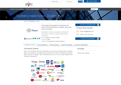Vicinay Cemvisa renueva por un año en el portal internacional ACHILLES / REPRO